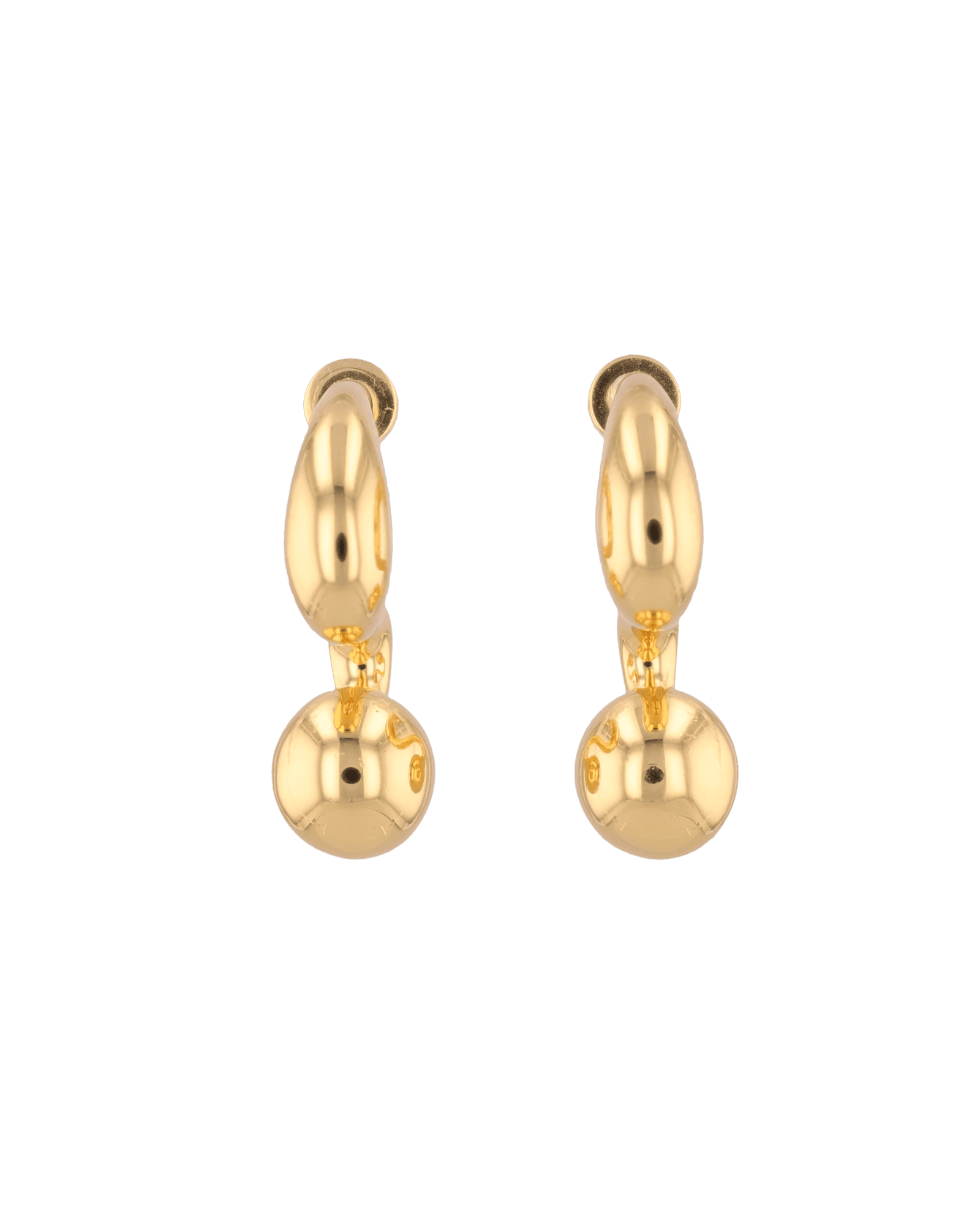 Molten Orb Gold Stud Earrings by Lavana, sculptural stud with polished orb accent