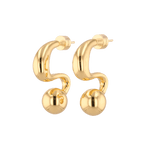 Molten Orb Gold Stud Earrings by Lavana, sculptural stud with polished orb accent