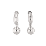 Molten Orb Silver Stud Earrings by Lavana, sculptural stud with polished orb accent