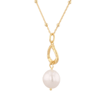 Mondello Gold Pearl Pendant by Lavana with sculptural teardrop and freshwater pearl