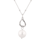 Mondello Silver Pearl Pendant by Lavana with sculptural teardrop and freshwater pearl