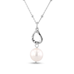 Mondello Silver Pearl Pendant by Lavana with sculptural teardrop and freshwater pearl