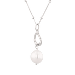Mondello Silver Pearl Pendant by Lavana with sculptural teardrop and freshwater pearl