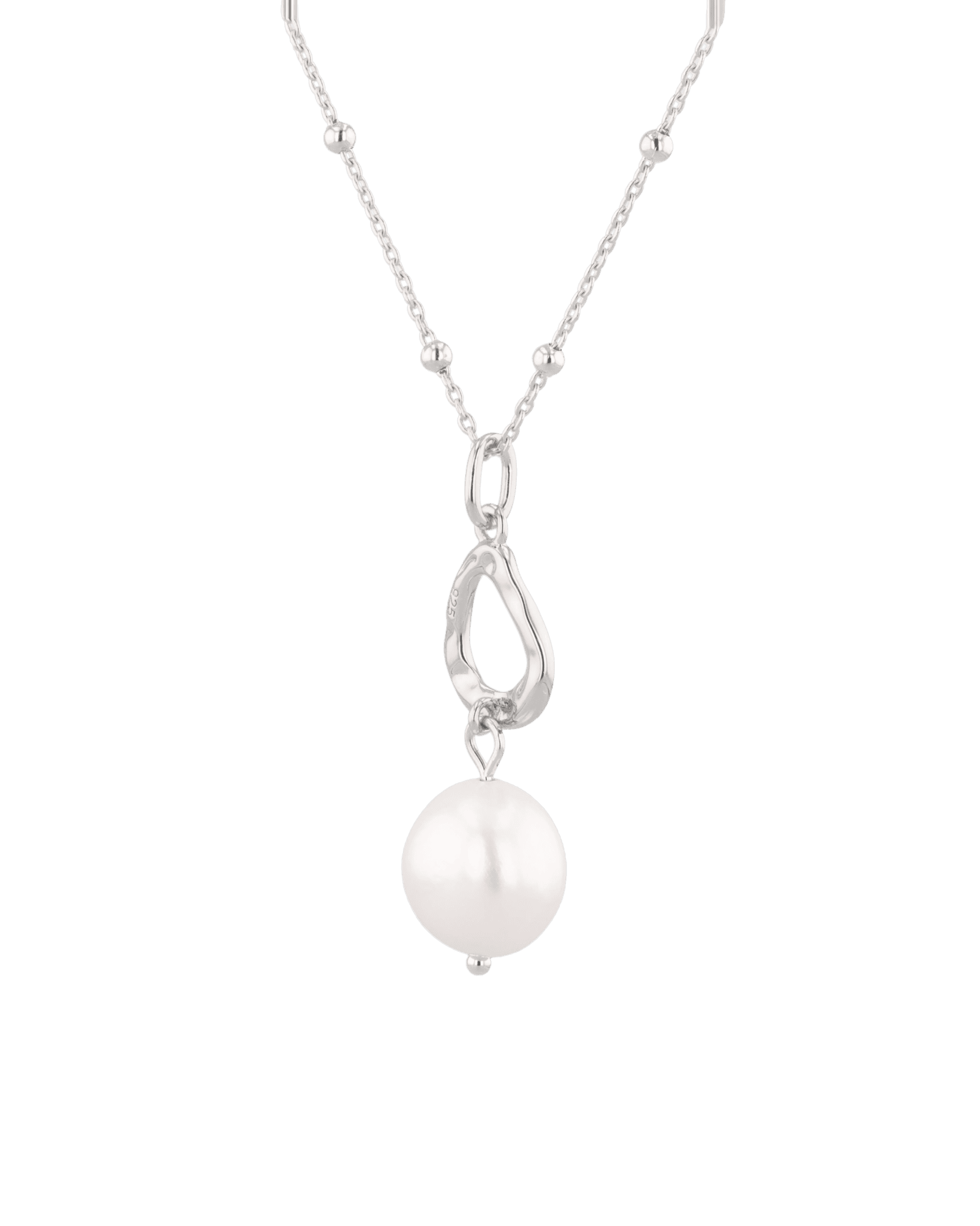 Mondello Silver Pearl Pendant by Lavana with sculptural teardrop and freshwater pearl