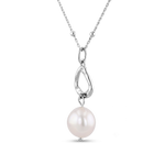 Mondello Silver Pearl Pendant by Lavana with sculptural teardrop and freshwater pearl