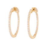 Monte Carlo Gold Diamond Hoop Earrings by Lavana 18k Gold Vermeil Pave Sparkling Lab Grown Diamonds