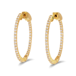 Monte Carlo Gold Diamond Hoop Earrings by Lavana 18k gold vermeil pave sparkling lab grown diamonds 1
