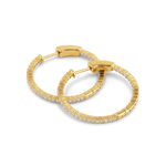 Monte Carlo Gold Diamond Hoop Earrings by Lavana 18k gold vermeil pave sparkling lab grown diamonds 2
