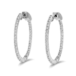 Monte Carlo Silver Diamond Hoop Earrings by Lavana 18k silver vermeil pave sparkling lab grown diamonds 1