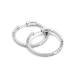 Monte Carlo Silver Diamond Hoop Earrings by Lavana 18k silver vermeil pave sparkling lab grown diamonds 2