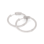 Monte Carlo Silver Diamond Hoop Earrings by Lavana Sterling Silver Pave Sparkling Lab Grown Diamonds