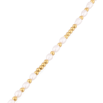 Moontide Gold Pearl Bracelet by Lavana with freshwater pearls, polished gold beads and extender chain