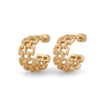 Multi Link Gold Hoop Earrings by LAVANA, wide chain link hoop design with polished finish