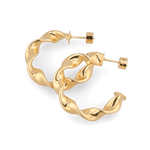 Muse Gold Hoop Earrings by Lavana, wide hoops with organic twist texture