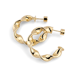 Muse Gold Hoop Earrings by Lavana, wide hoops with organic twist texture
