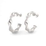 Muse Silver Hoop Earrings by Lavana, wide organic twist hoops with polished finish