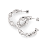 Muse Silver Hoop Earrings by Lavana, wide organic twist hoops with polished finish