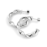 Muse Silver Hoop Earrings by Lavana, wide organic twist hoops with polished finish
