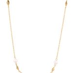 Mykonos Gold Pearl Necklace by LAVANA, freshwater pearl strand with geometric accents