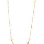Mykonos Gold Pearl Necklace by LAVANA, freshwater pearl strand with geometric accents