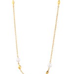 Mykonos Gold Pearl Necklace by LAVANA, freshwater pearl strand with geometric accents