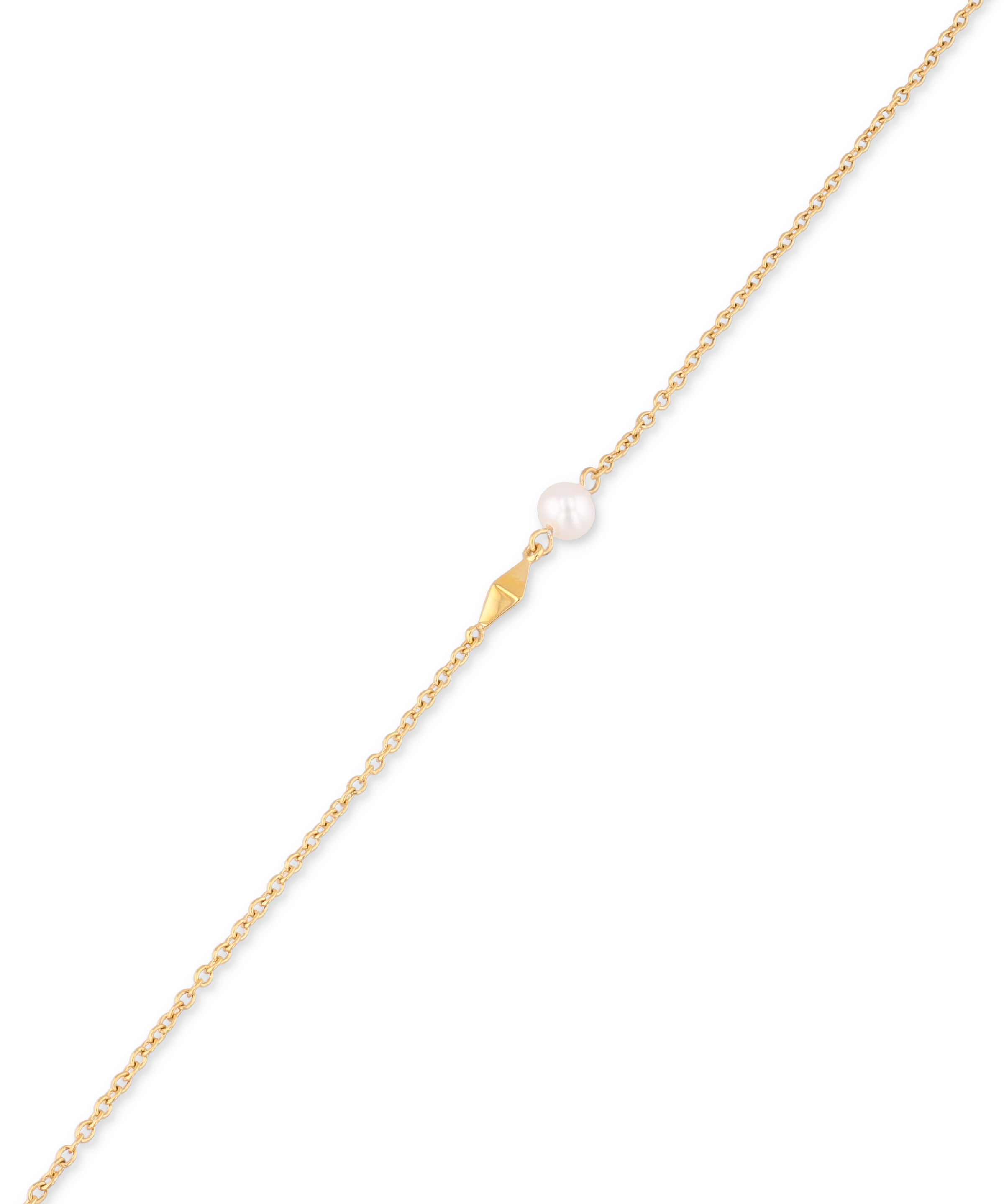 Mykonos Gold Pearl Bracelet by LAVANA, with geometric metal accent