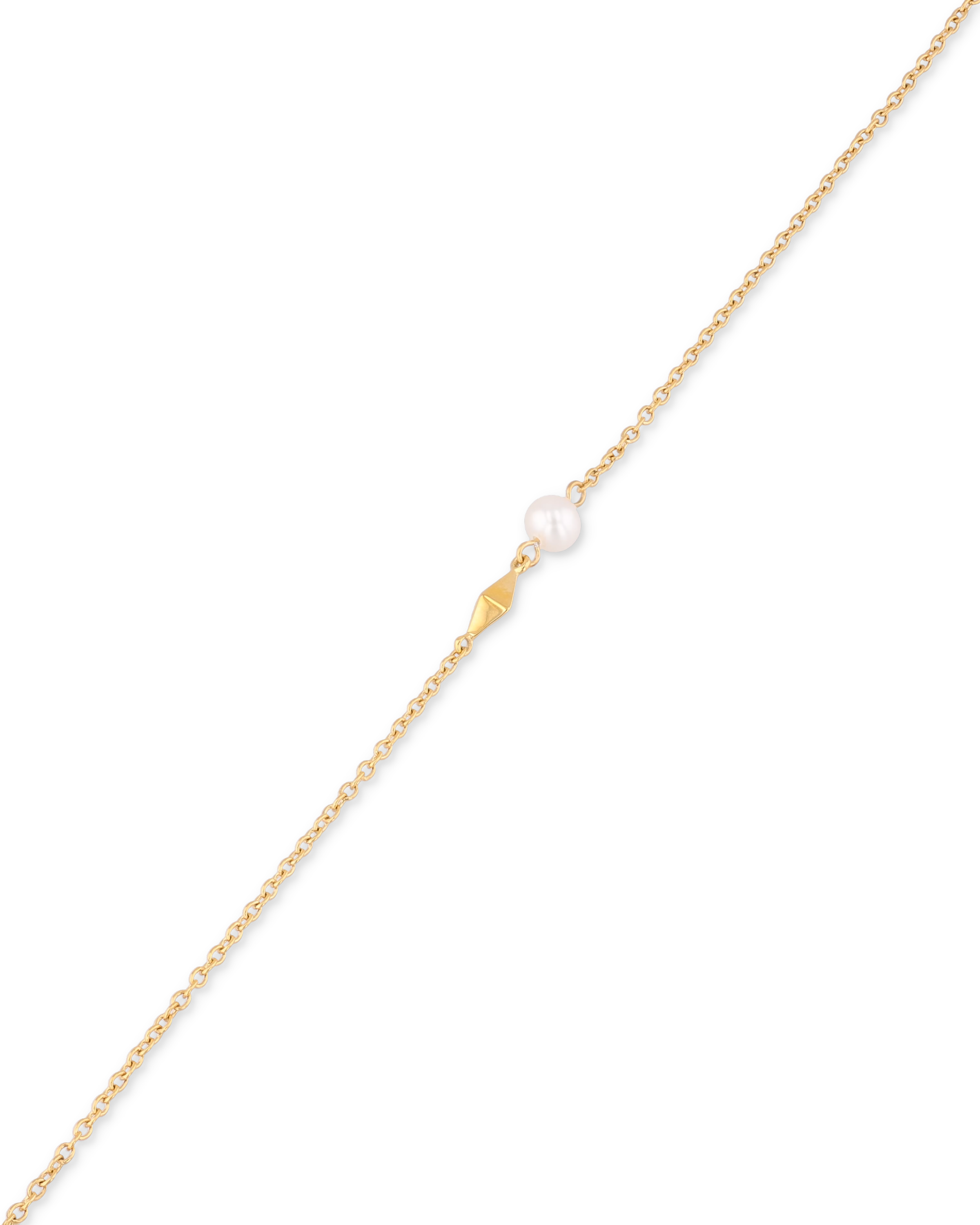 Mykonos Gold Pearl Bracelet by LAVANA, with geometric metal accent