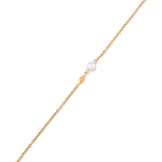 Mykonos Gold Pearl Bracelet by LAVANA, with geometric metal accent