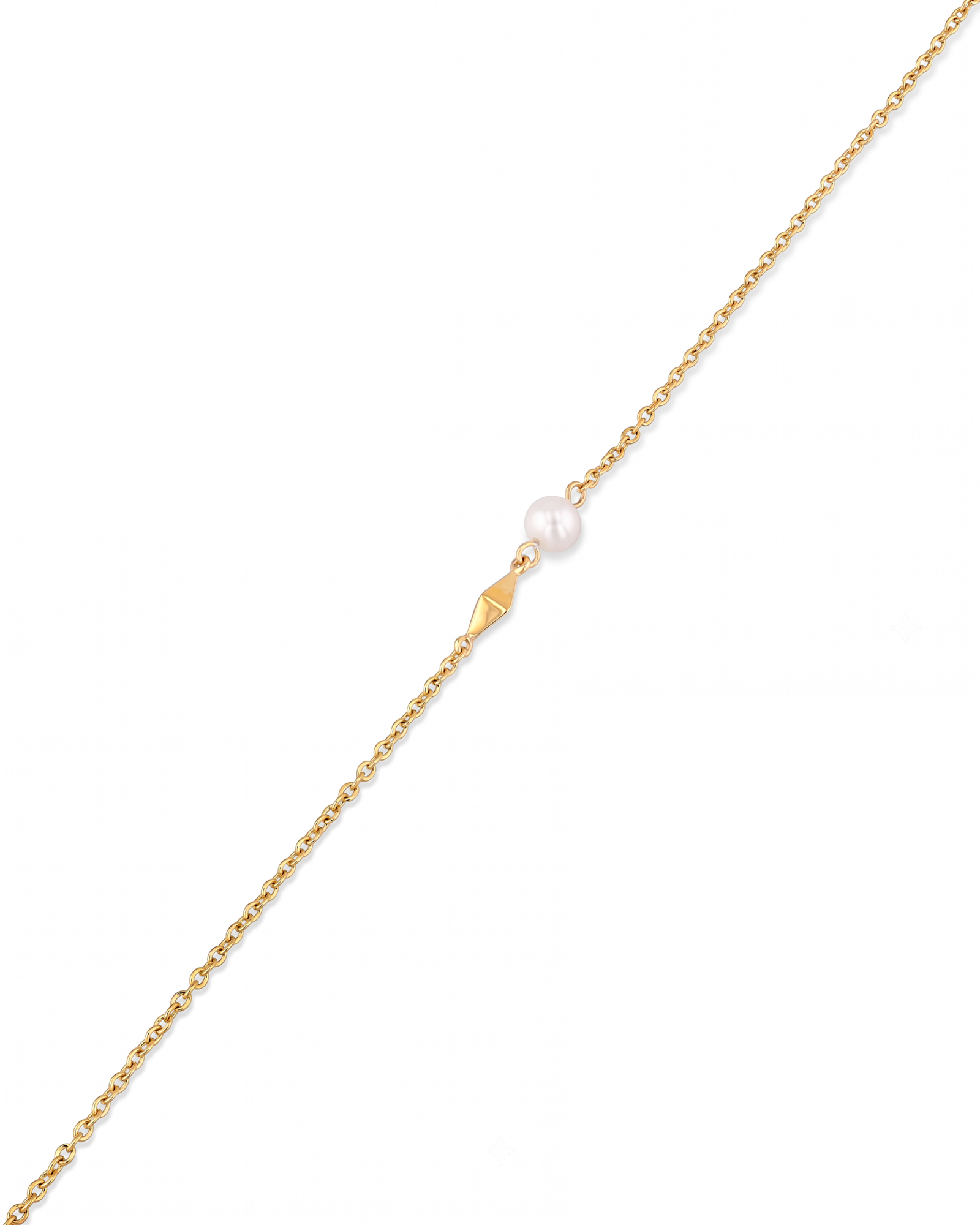 Mykonos Gold Pearl Bracelet by LAVANA, with geometric metal accent