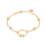 Nexus Gold Link Bracelet by Lavana, with open ring focal and bead stations - 1