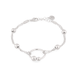 Nexus Silver Link Bracelet by Lavana, with open ring focal and bead stations - 1