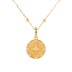 Northern Cross Diamond Pendant by Lavana in 18k gold plated sterling silver with diamond cardinal detail
