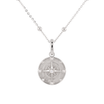 Northern Cross Diamond Pendant by Lavana in rhodium plated sterling silver with diamond cardinal detail