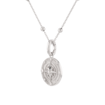 Northern Cross Diamond Pendant by Lavana in rhodium plated sterling silver with diamond cardinal detail
