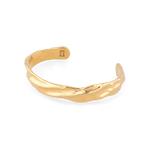 Ocean Whispers Gold Cuff Bracelet by Lavana, sculpted wave profile