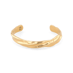 Ocean Whispers Gold Cuff Bracelet by Lavana, sculpted wave profile