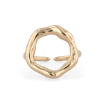 Onda Gold Open Ring by Lavana with polished liquid wave silhouette