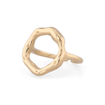 Onda Gold Open Ring by Lavana with polished liquid wave silhouette