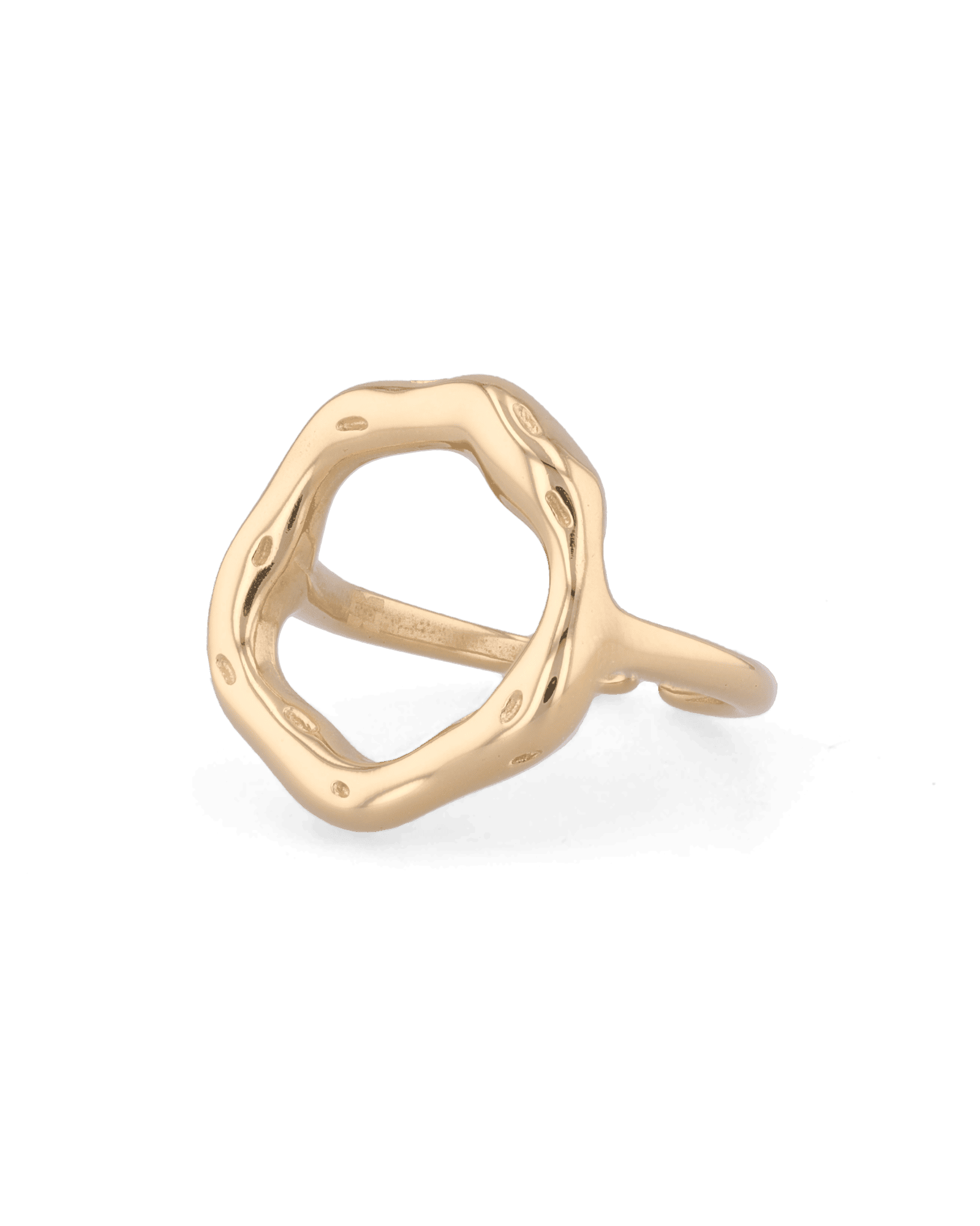 Onda Gold Open Ring by Lavana with polished liquid wave silhouette