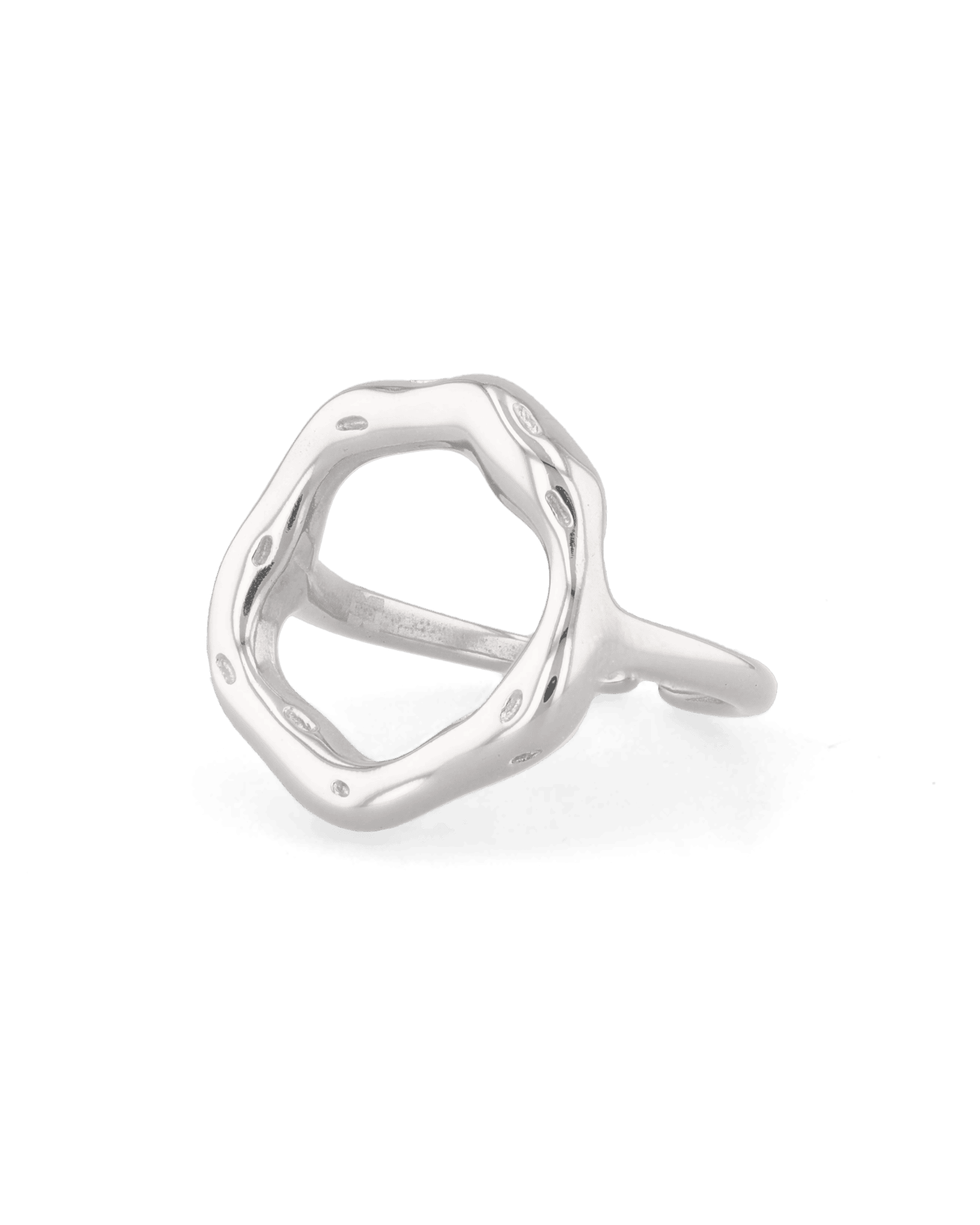 Onda Silver Open Ring by Lavana with polished liquid wave silhouette