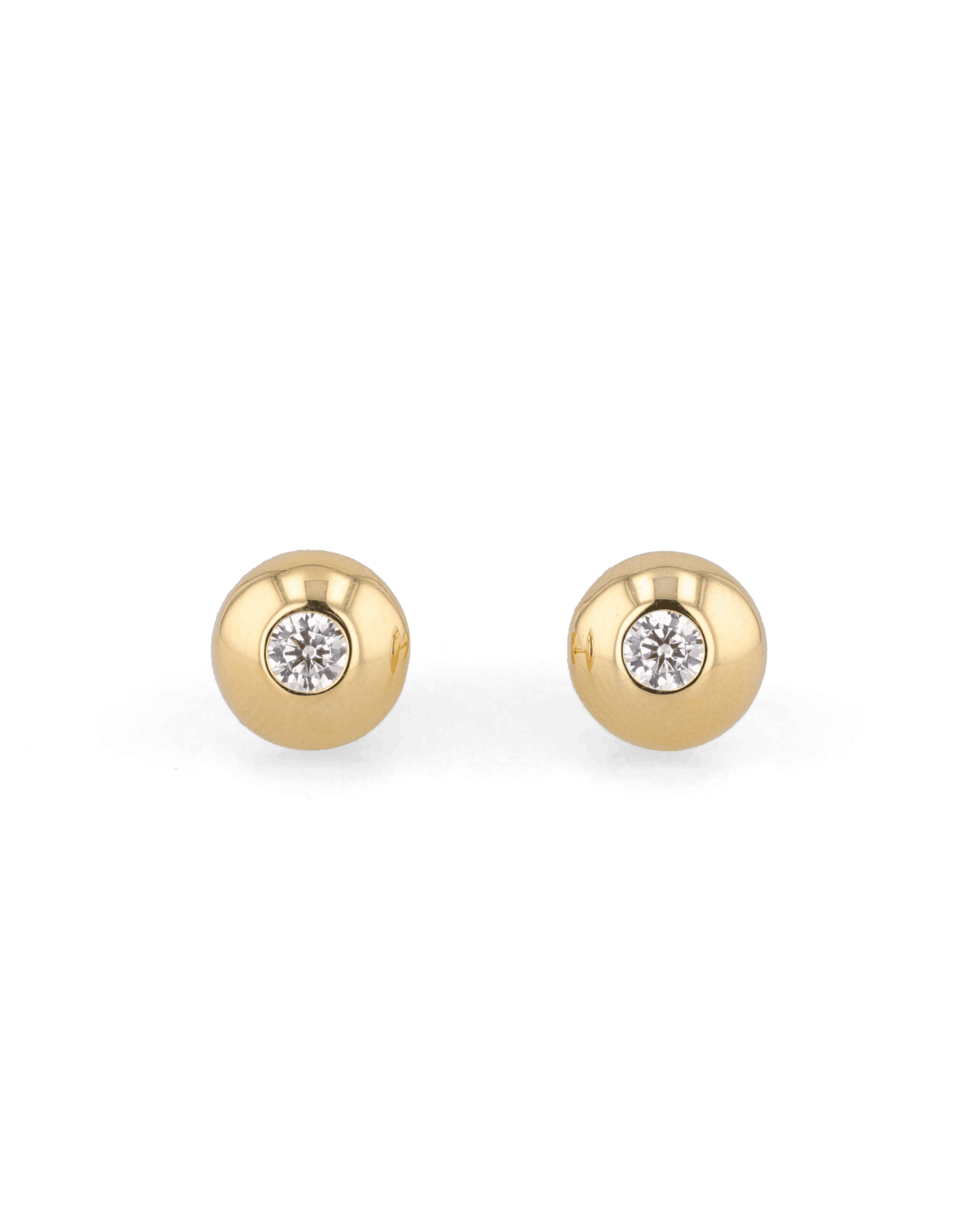 Orbit-Gold-Stud-Earrings-Small-by-LAVANA-with-rounded-bezel-and-central-lab-grown-diamond