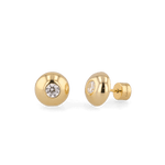 Orbit-Gold-Stud-Earrings-Small-by-LAVANA-with-rounded-bezel-and-central-lab-grown-diamond