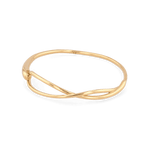 Organic Fluid Gold Bangle with smooth sculptural loop design by Lavana