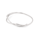 Organic Fluid Silver Bangle with smooth sculptural loop design by Lavana