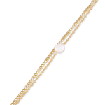 Oslo Gold Pearl Bracelet by LAVANA, textured double strand bracelet with freshwater pearl