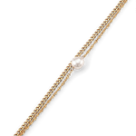 Oslo Gold Pearl Bracelet by LAVANA, textured double strand bracelet with freshwater pearl