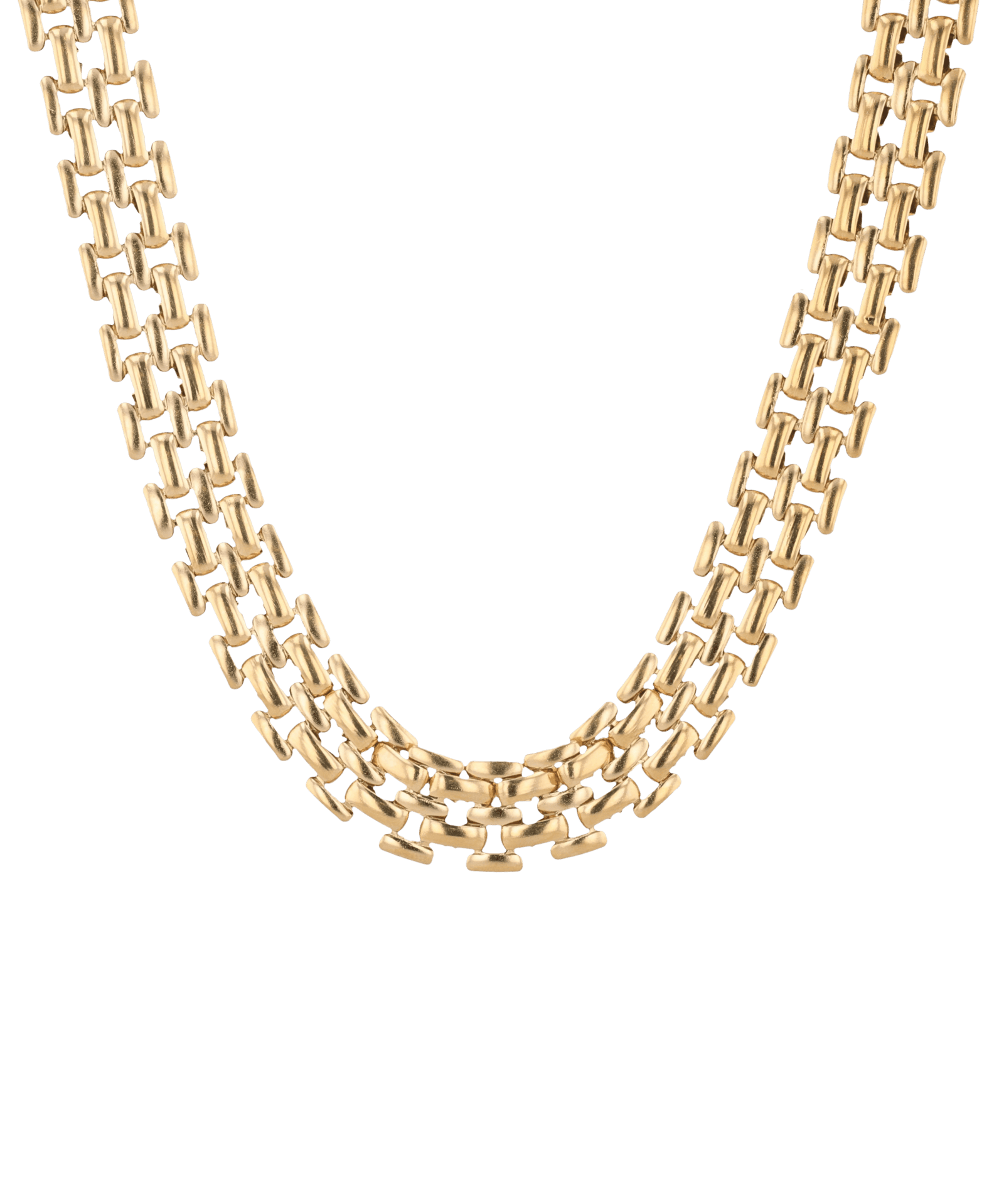 Panther Link Gold Chain Necklace by Lavana, chunky polished panther links