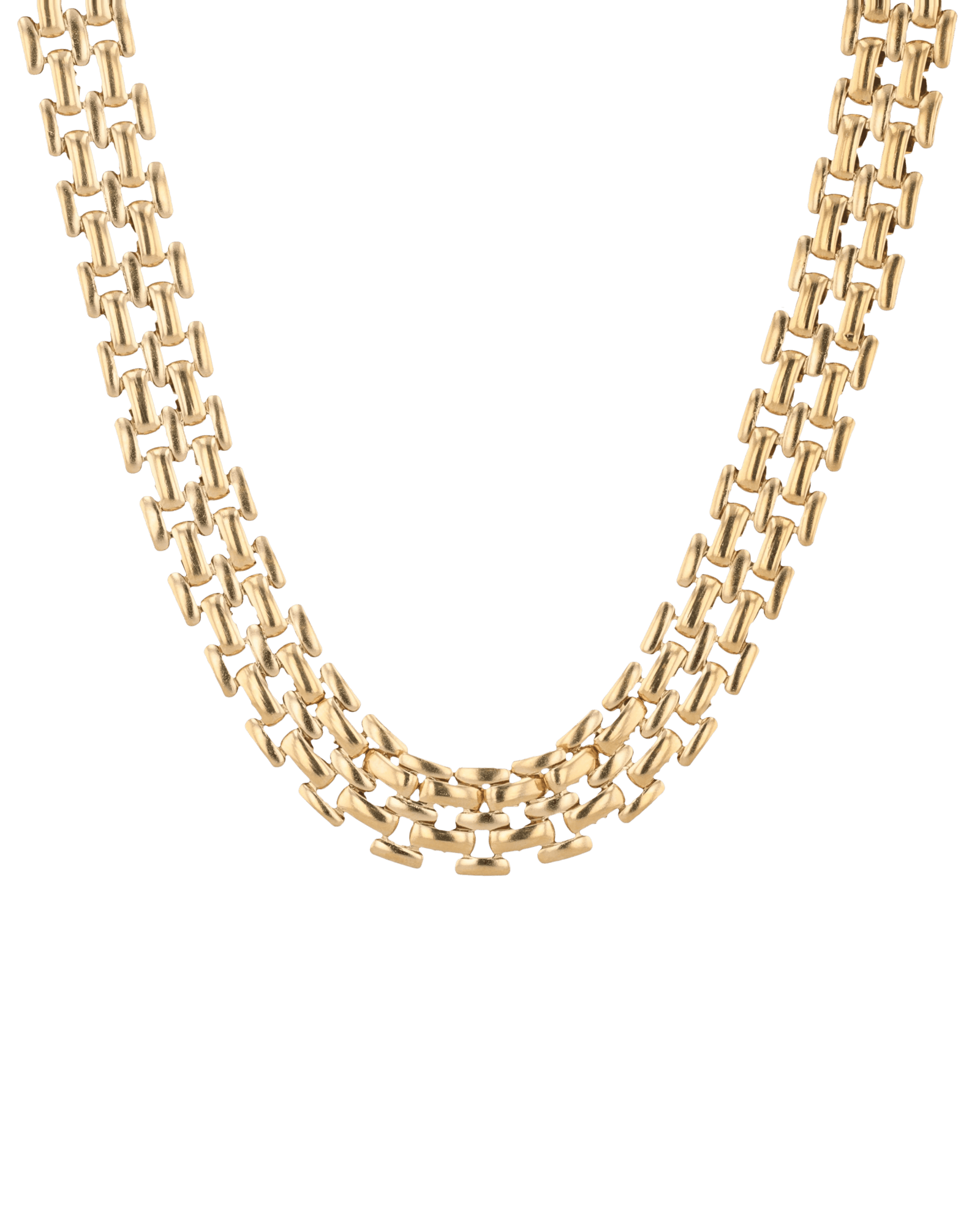 Panther Link Gold Chain Necklace by Lavana, chunky polished panther links