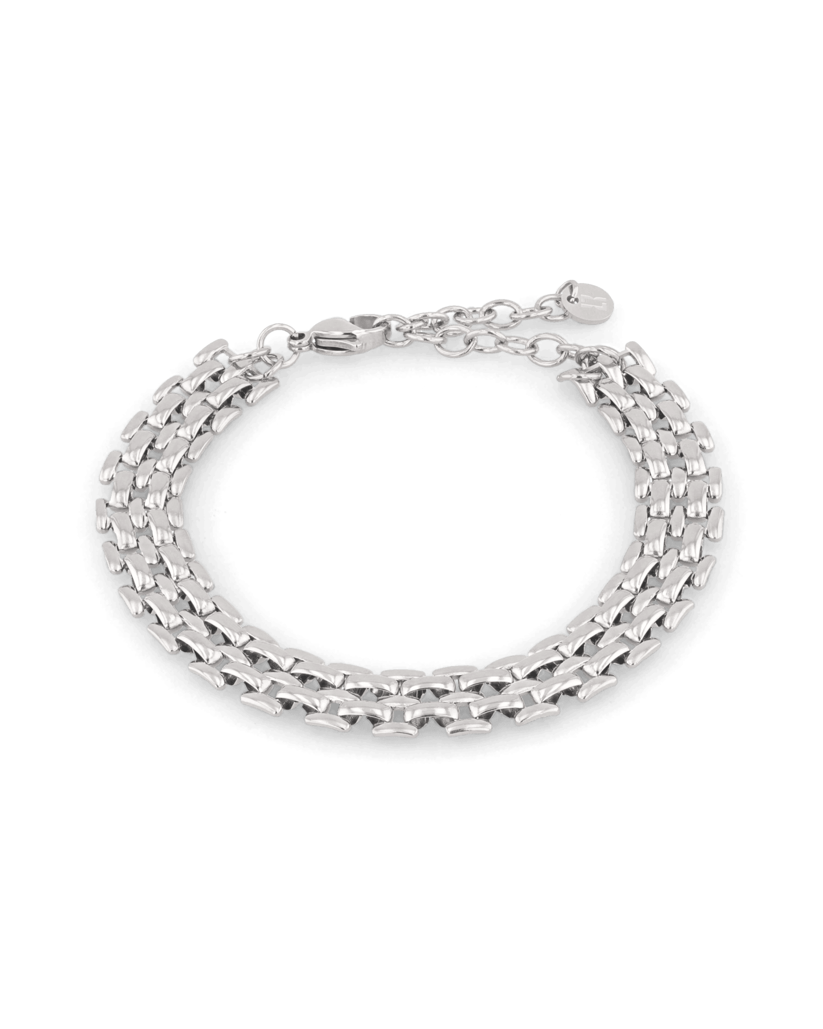 Panther Link Silver Bracelet by Lavana, bold sculptural chain links - 1