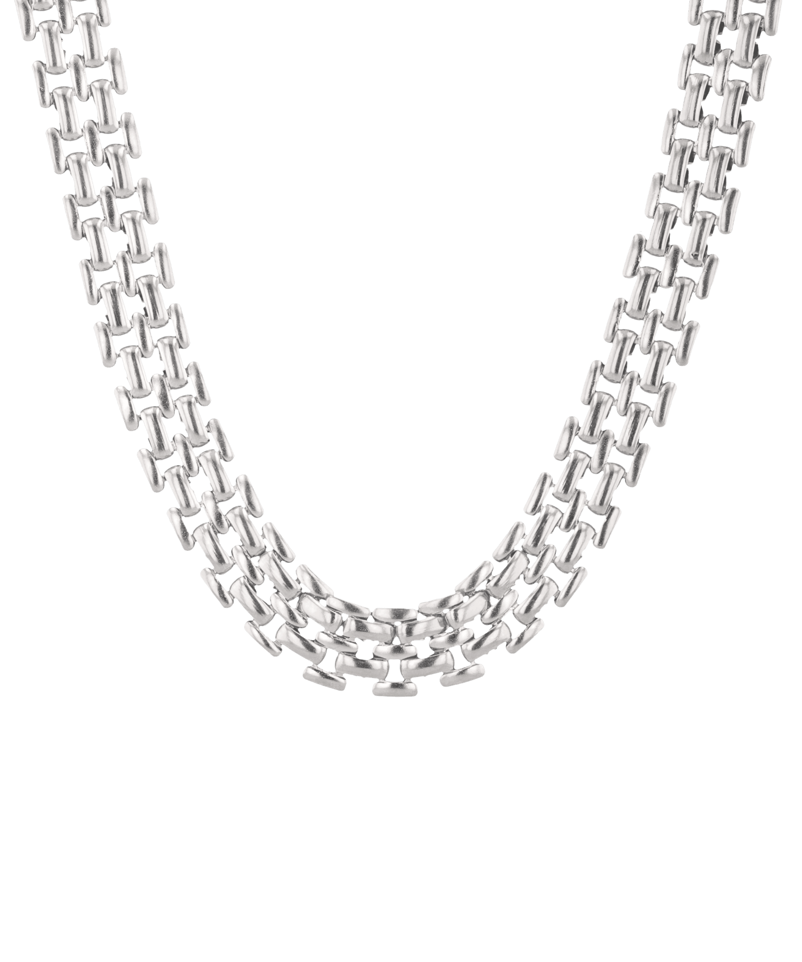 Panther Link Silver Chain Necklace by Lavana, chunky polished panther links